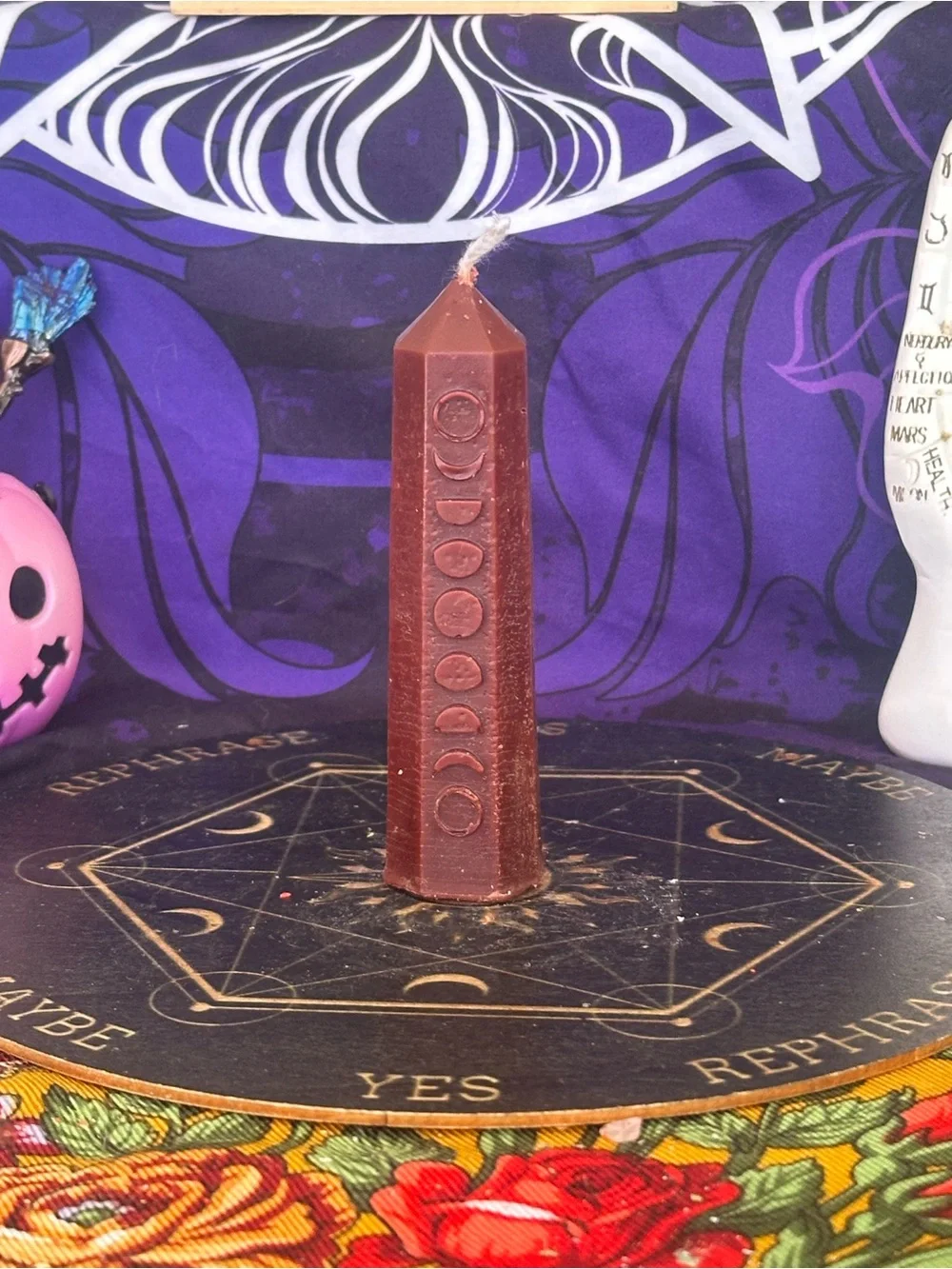Brown Moon Phase Candle